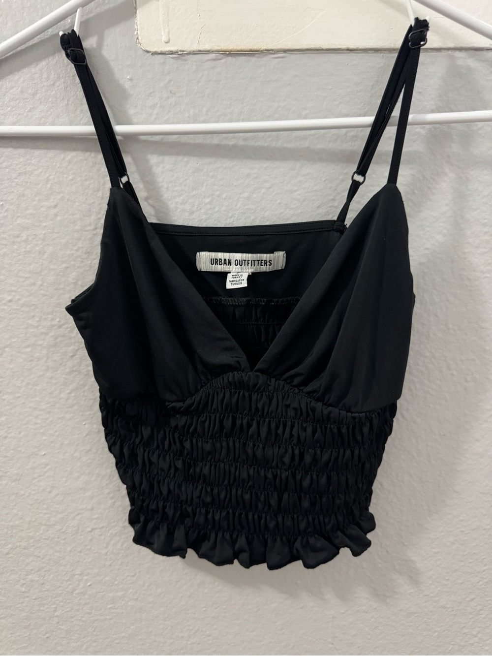 Urban Outfitters Black Smocked V-Neck Camisole Top